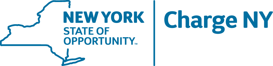The New York State Logo displaying "New York: State of opportunity" and "Charge Ready" in reference to their electric vehicle charger installation program