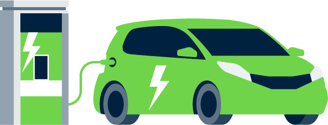 EV charger + car Icon