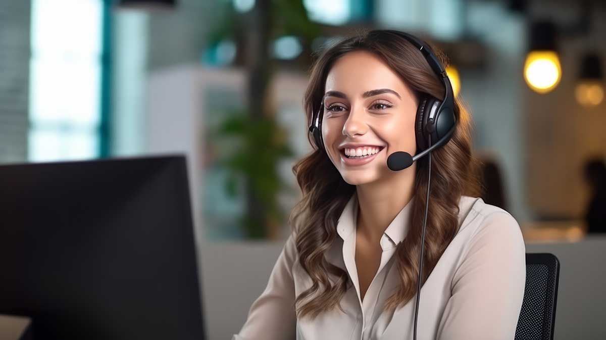 Call center client success rep